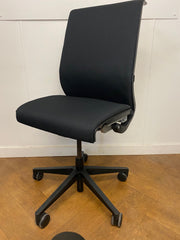 Used Steelcase Think operator Chair in Black Cloth No Arms