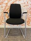 Used Kinnarps 5000 Series Model 5523A  Black Cloth Stacking Meeting Chair
