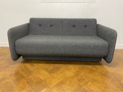 Used Orangebox Campus Grey Cloth 2 Seat Sofa with Purple Trim