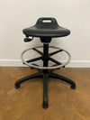 Used Wipe Clean Black Polyurethane Draughtsman Technician/Laboratory Stool