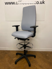 Used Interstuhl Goal 302g Draughtsman Chair - Silver Grey