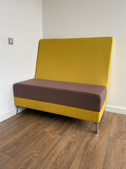 Used Yellow/Brown High Back Sofa