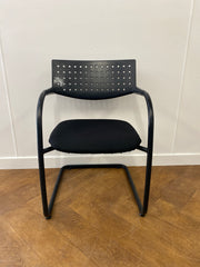 Used Vitra Vis-A-Vis Meeting Chair Black Frame Black Cloth
