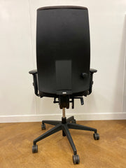 Used Interstuhl 'Goal' High Back Swivel Chair with Adjustable Arms in Grey Cloth