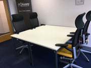 White rectangular meeting tables
