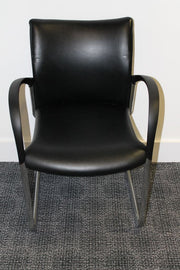 Used Senator Trillipse Black Leather Meeting/Conference Chairs
