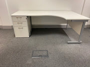 Used Lee & Plumpton 1400mm x 1200mm Corner Desk with 800mm Desk High Pedestal