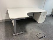Used Lee & Plumpton Left Hand Corner Desk with 800mm Desk High Pedestal