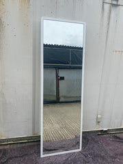 Used Full Length Double Sided White Wooden Framed Changing Room Mirror 2000mmh x 650mmw x 45mmd