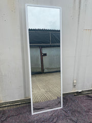 Used Full Length Double Sided White Wooden Framed Changing Room Mirror 2000mmh x 650mmw x 45mmd