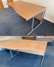 Used Beech Wave Fronted Desks