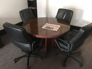 Used Interstuhl Black Leather Swivel Chairs