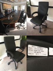 Used Senator Model F4311AS Black Leather Executive/Boardroom Swivel Chair