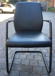 Used Black Leather 'Sitland' Conference/Meeting Chairs.Black Frame