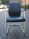 Used Black Leather 'Sitland' Conference/Meeting Chairs Silver Frame