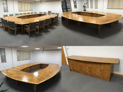 Used Burr Cherry Veneer 6600mm x 4000mm Conference/Boardroom Table