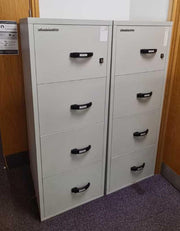 Used Chubb 4 Drawer Fire Resistant Filing Cabinets 120 minute Burn Time