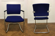 Used Komac Blue Cloth stacking Armchair