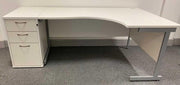 Used Lee & Plumpton Right Hand Corner Desk with 800mm Desk High Pedestal