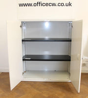 Used Steelcase White Steel 1200mmh x 1000mmw x 470mmd 2 Door Cupboards