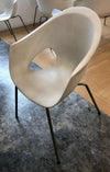 Used White Moulded Canteen/Bistro Chairs