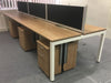 Used Walnut/White Bench Desking