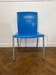 Used Konig & Neurath Tebvo Blue 4 Legged Stacking Meeting Chair.